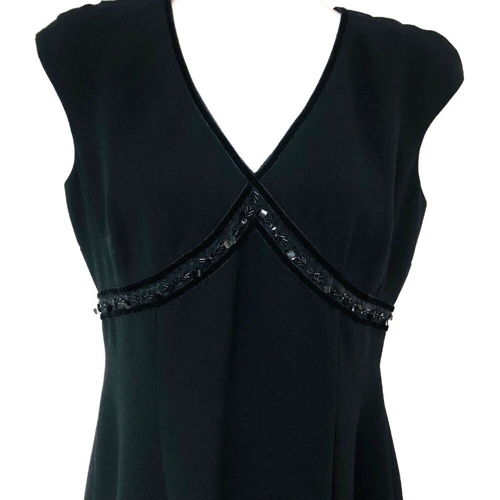 Donna Morgan Womens Black Babydoll Maxi Dress Embellish Minimalist Goth Witch 4β